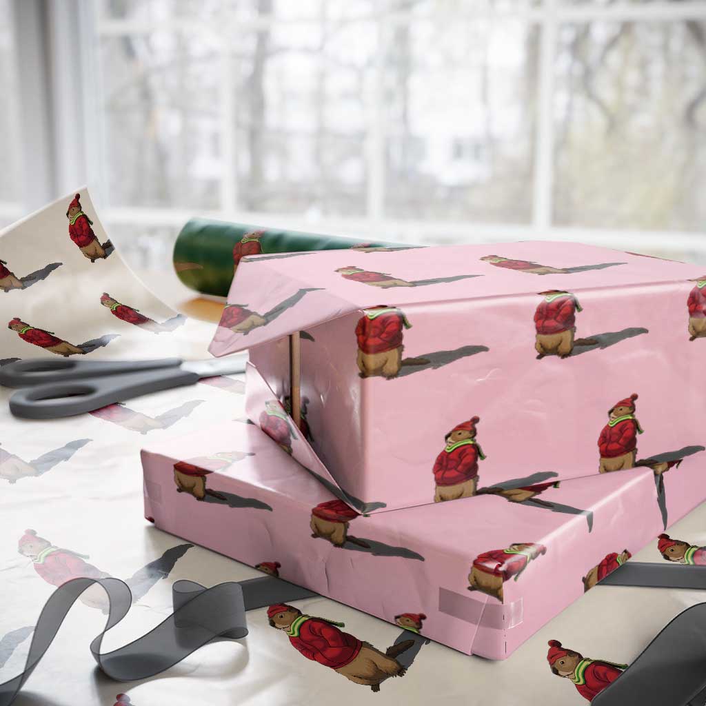 Groundhog Shadow Wrapping Paper Roll Funny Woodchuck Ground Hog Meteorlogy TS02 Light Pink Print Your Wear