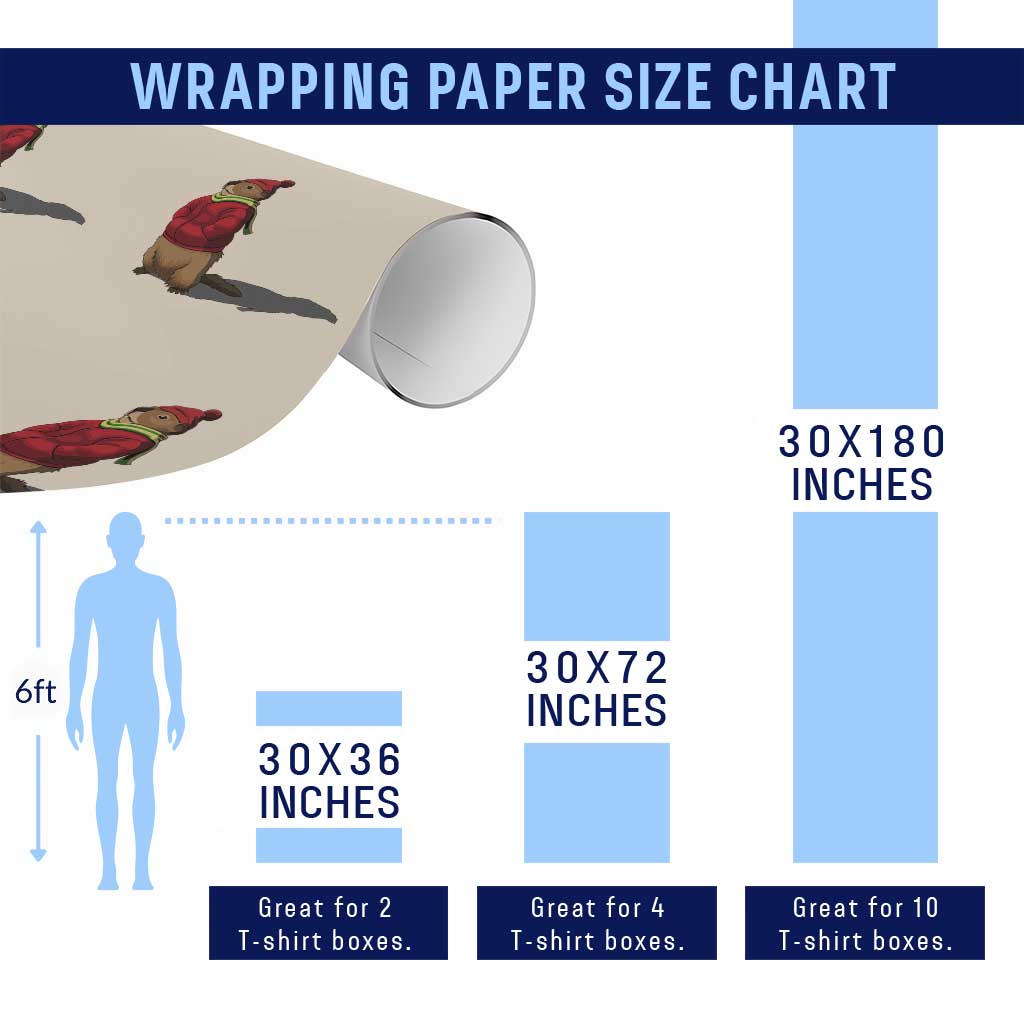 Groundhog Shadow Wrapping Paper Roll Funny Woodchuck Ground Hog Meteorlogy TS02 Print Your Wear