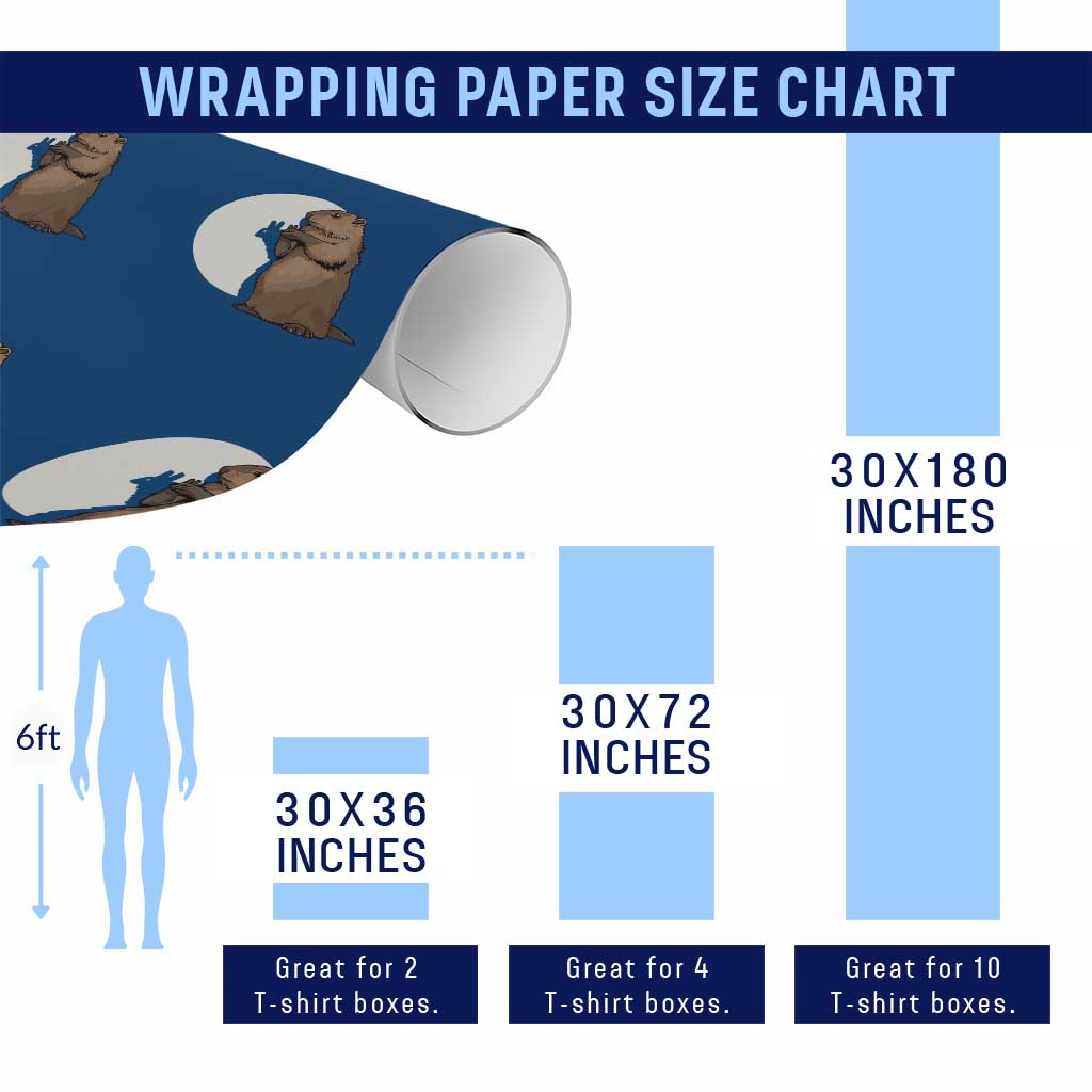 Groundhog Shadow Meteorlogy Wrapping Paper Roll Woodchuck Puppet Funny Gift TS02 Print Your Wear