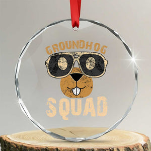 Groundhog Squad Crystal Glass Ornament Cute Woodchuck Happy Groundhog Day TS02 Transparent Glass 3'' Circle Print Your Wear