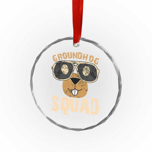 Groundhog Squad Crystal Glass Ornament Cute Woodchuck Happy Groundhog Day - Print Your Wear