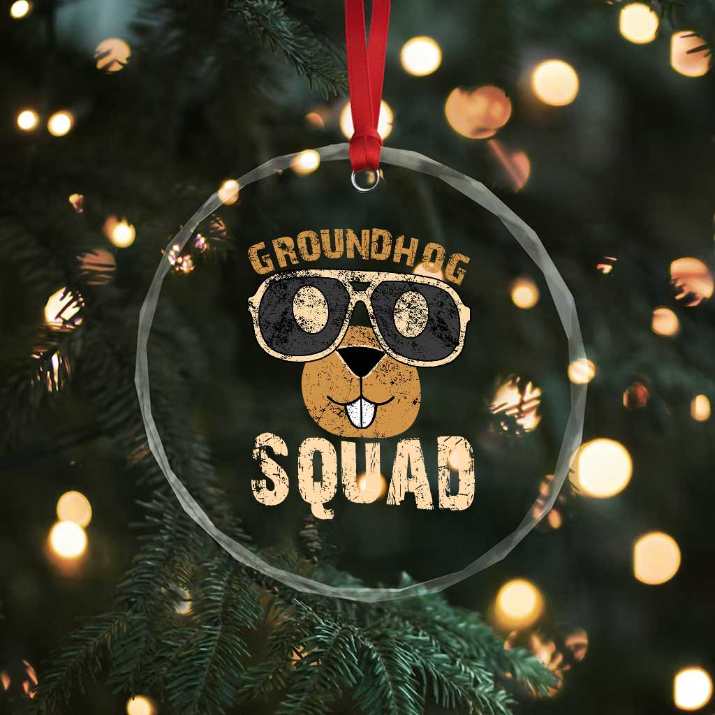 Groundhog Squad Crystal Glass Ornament Cute Woodchuck Happy Groundhog Day TS02 Print Your Wear