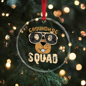 Groundhog Squad Crystal Glass Ornament Cute Woodchuck Happy Groundhog Day - Print Your Wear