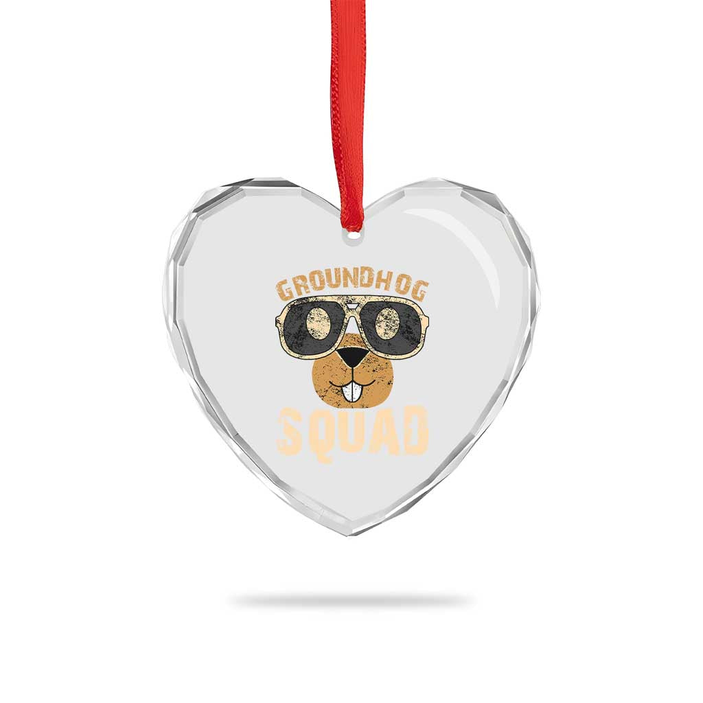 Groundhog Squad Heart Crystal Glass Ornament Cute Woodchuck Happy Groundhog Day TS02 Print Your Wear