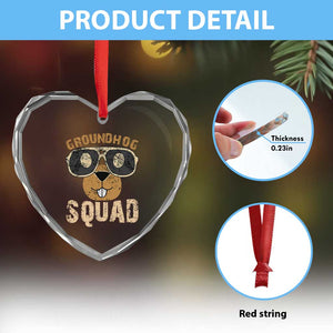 Groundhog Squad Heart Crystal Glass Ornament Cute Woodchuck Happy Groundhog Day TS02 Print Your Wear