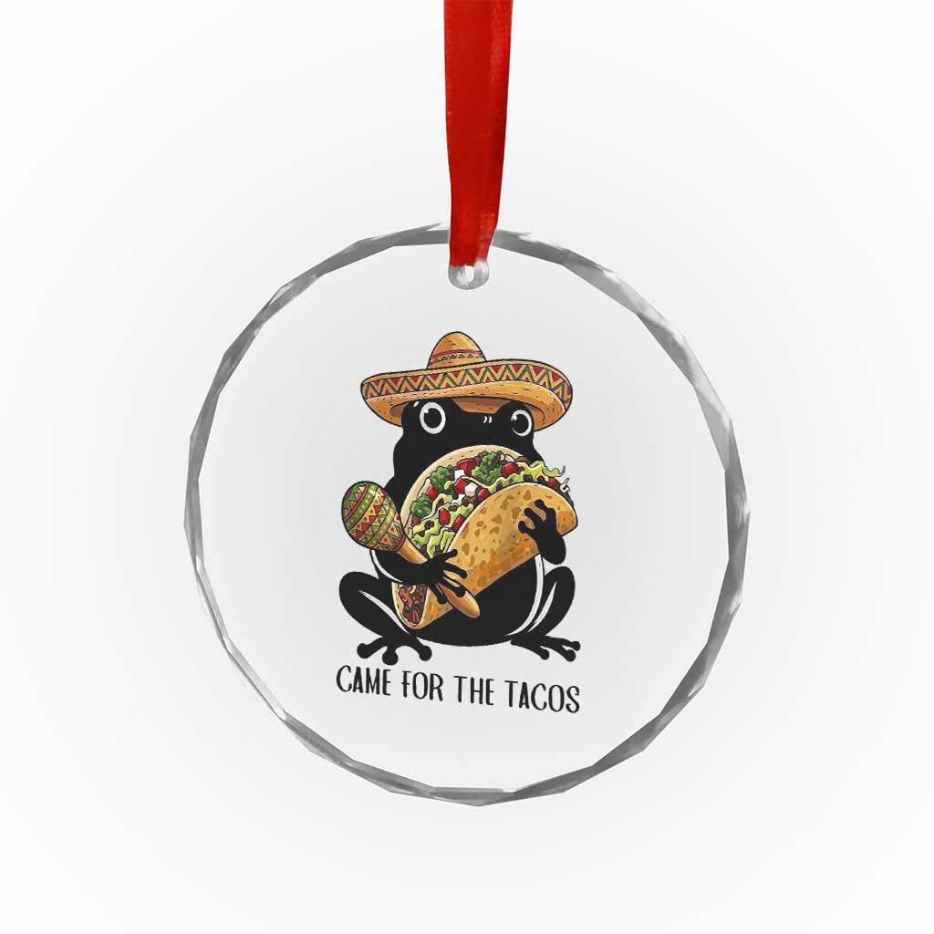 Grumpy Frog Cinco De Mayo Crystal Glass Ornament Came For The Tacos TS12 Print Your Wear
