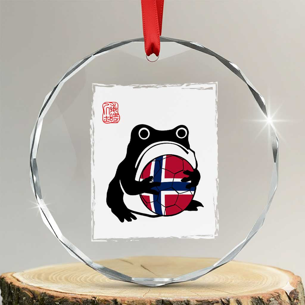 Grumpy Frog Norway Soccer Fan Crystal Glass Ornament Japanese Style Match Day TS12 Transparent Glass 3'' Circle Print Your Wear