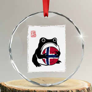 Grumpy Frog Norway Soccer Fan Crystal Glass Ornament Japanese Style Match Day TS12 Transparent Glass 3'' Circle Print Your Wear