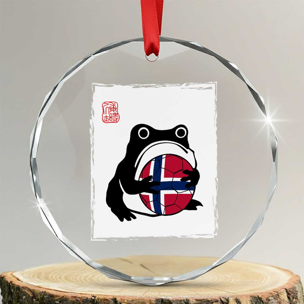 Grumpy Frog Norway Soccer Fan Crystal Glass Ornament Japanese Style Match Day TS12 Transparent Glass 3'' Circle Print Your Wear