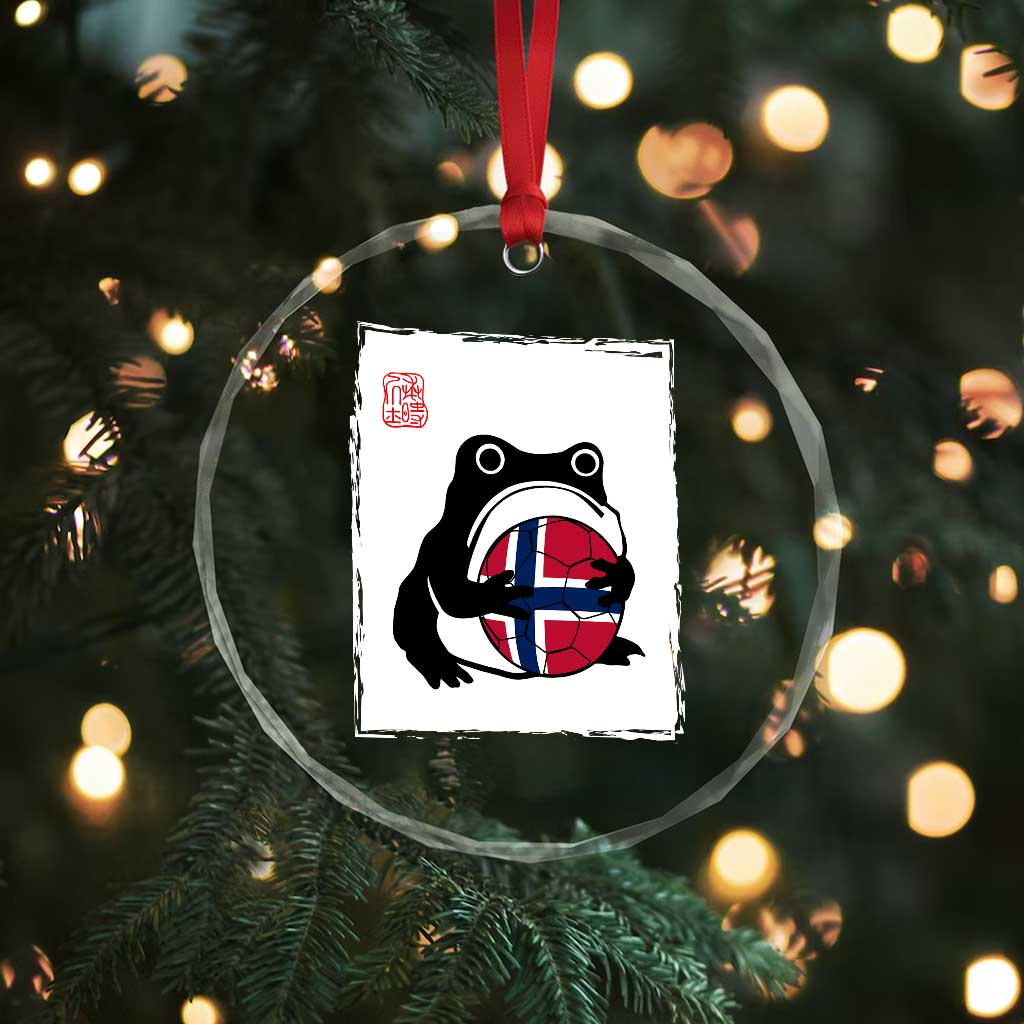 Grumpy Frog Norway Soccer Fan Crystal Glass Ornament Japanese Style Match Day TS12 Print Your Wear