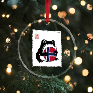 Grumpy Frog Norway Soccer Fan Crystal Glass Ornament Japanese Style Match Day TS12 Print Your Wear