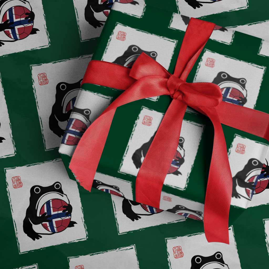 Grumpy Frog Norway Soccer Fan Wrapping Paper Roll Japanese Style Match Day TS12 Green Print Your Wear