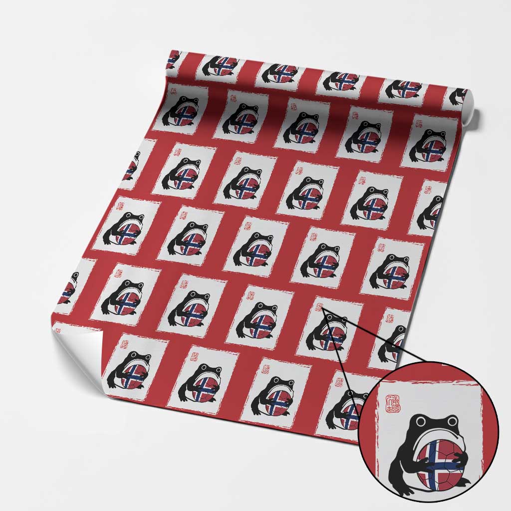 Grumpy Frog Norway Soccer Fan Wrapping Paper Roll Japanese Style Match Day TS12 Red Print Your Wear