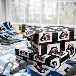 Grumpy Frog Norway Soccer Fan Wrapping Paper Roll Japanese Style Match Day TS12 Black Print Your Wear
