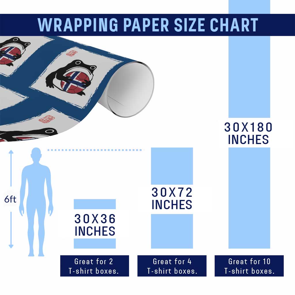Grumpy Frog Norway Soccer Fan Wrapping Paper Roll Japanese Style Match Day TS12 Print Your Wear