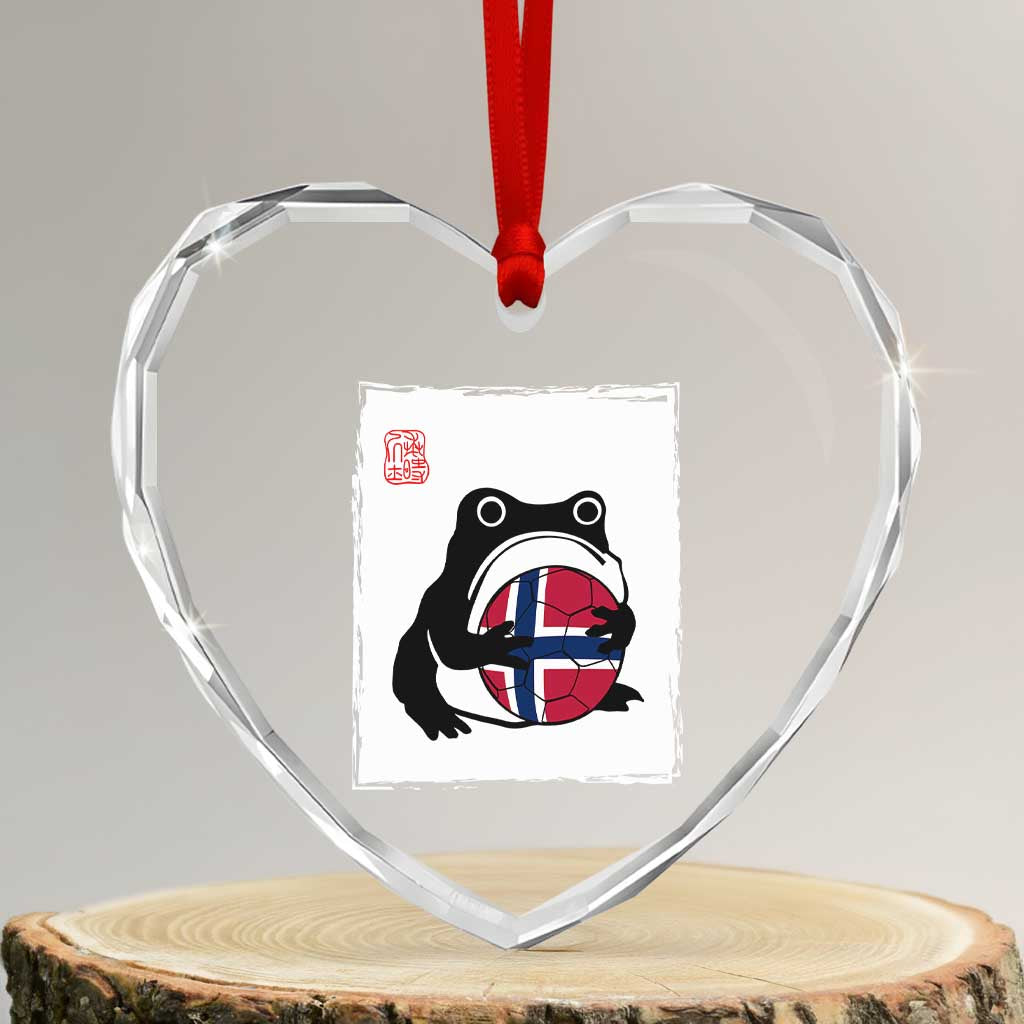 Grumpy Frog Norway Soccer Fan Heart Crystal Glass Ornament Japanese Style Match Day TS12 Transparent Glass 3'' Heart Print Your Wear