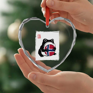 Grumpy Frog Norway Soccer Fan Heart Crystal Glass Ornament Japanese Style Match Day TS12 Print Your Wear