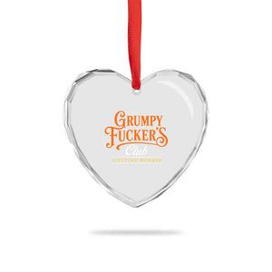 Grumpy Fuckers Club Lifetime Member Heart Crystal Glass Ornament Gag Gift Birthday Husband Dad Fathers Day