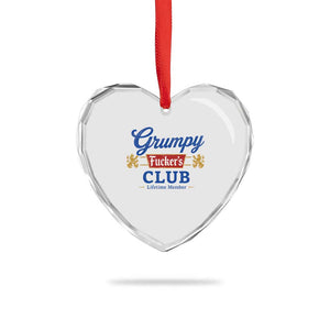 Grumpy Fuckers Club Lifetime Member Heart Crystal Glass Ornament Sarcastic Gag Gift Birthday Husband Dad Fathers Day