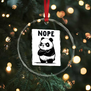Grumpy Panda Says Nope Crystal Glass Ornament Japanese Aesthetic Panda Bear Graphic TS12 Print Your Wear