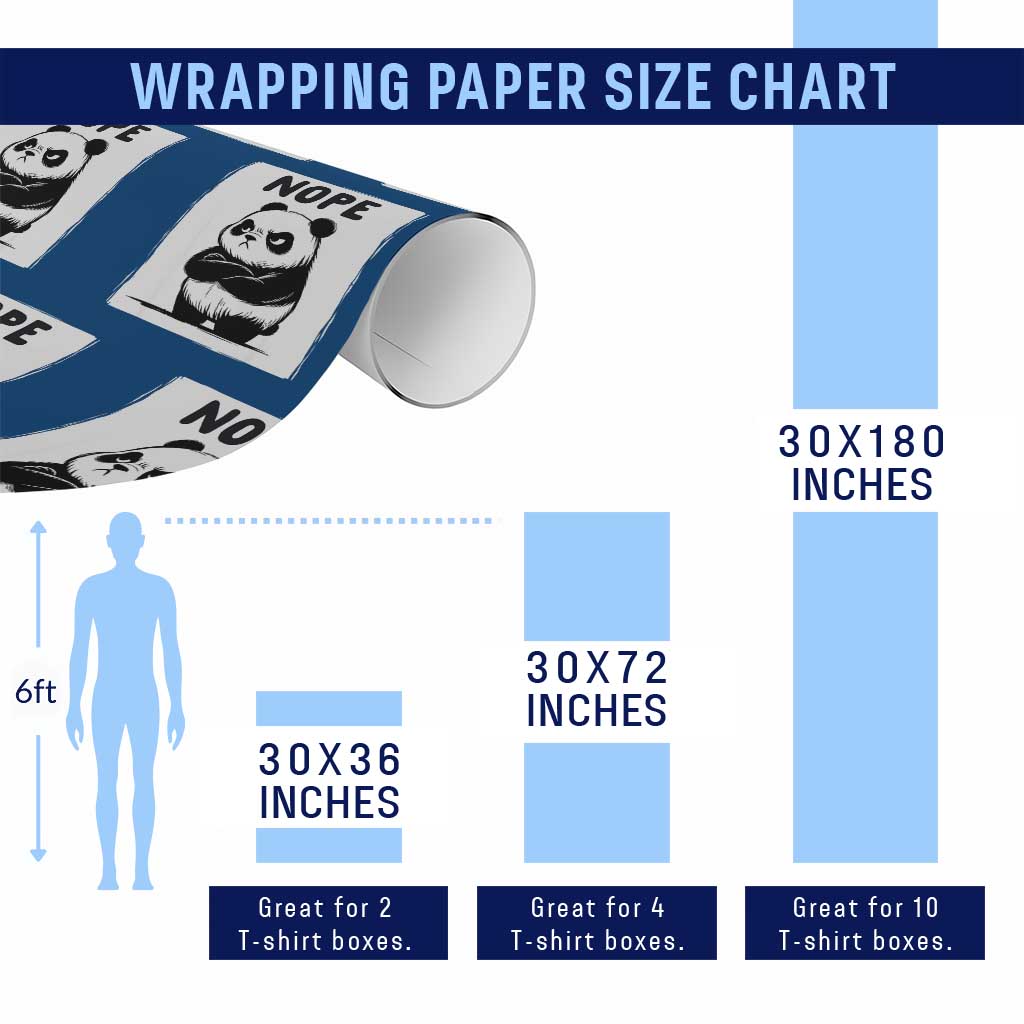 Grumpy Panda Says Nope Wrapping Paper Roll Japanese Aesthetic Panda Bear Graphic TS12 Print Your Wear