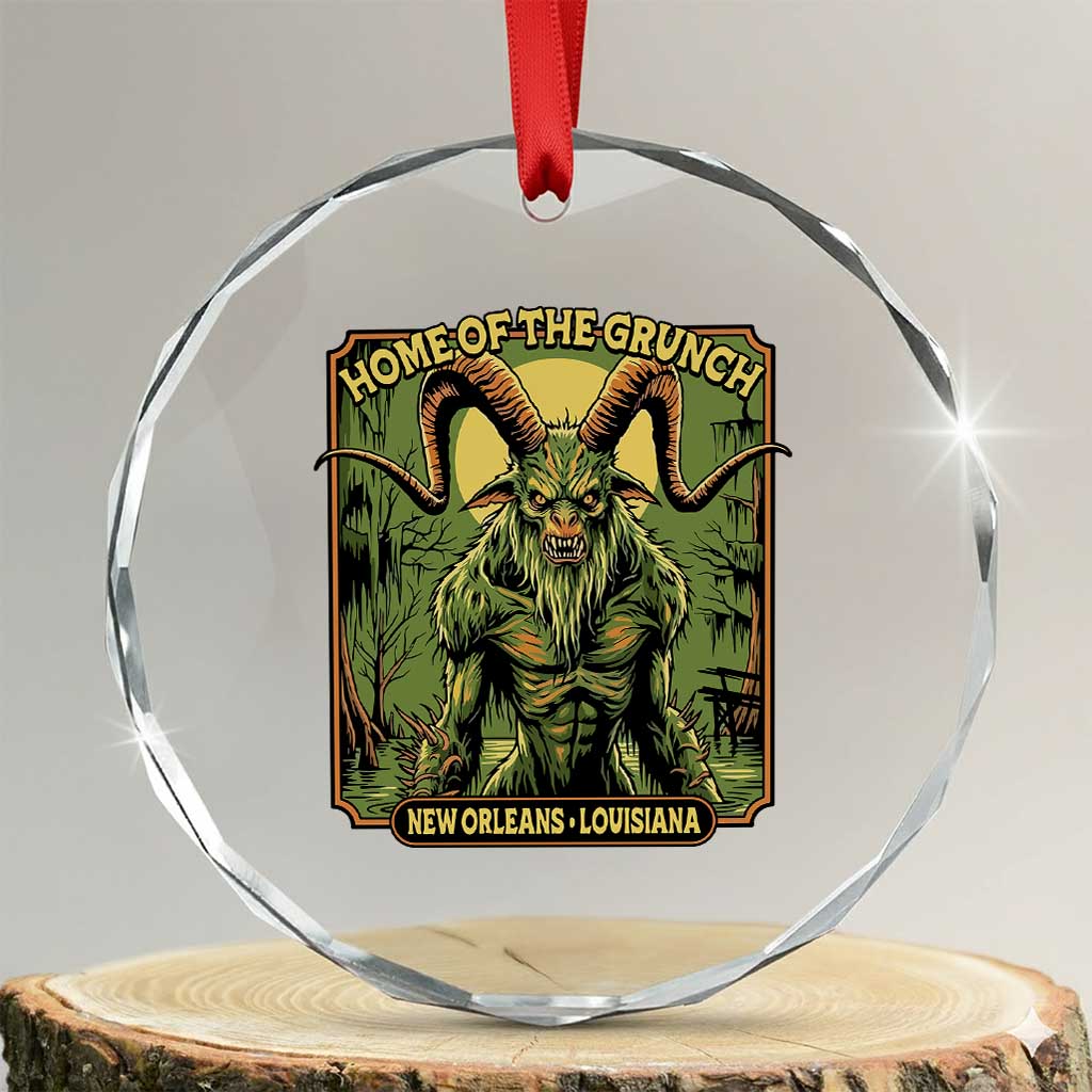 Grunch Road Monster Crystal Glass Ornament Home Of The Grunch Nola Louisiana TS11 Transparent Glass 3'' Circle Print Your Wear