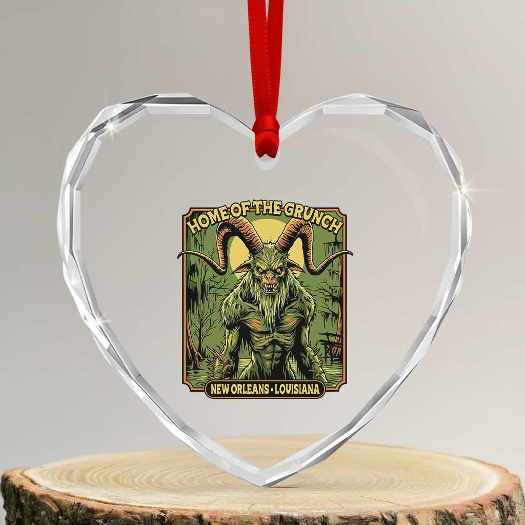 Grunch Road Monster Heart Crystal Glass Ornament Home Of The Grunch Nola Louisiana TS11 Transparent Glass 3'' Heart Print Your Wear