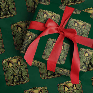 Grunch Road Monster Wrapping Paper Roll Home Of The Grunch Nola Louisiana TS11 Green Print Your Wear