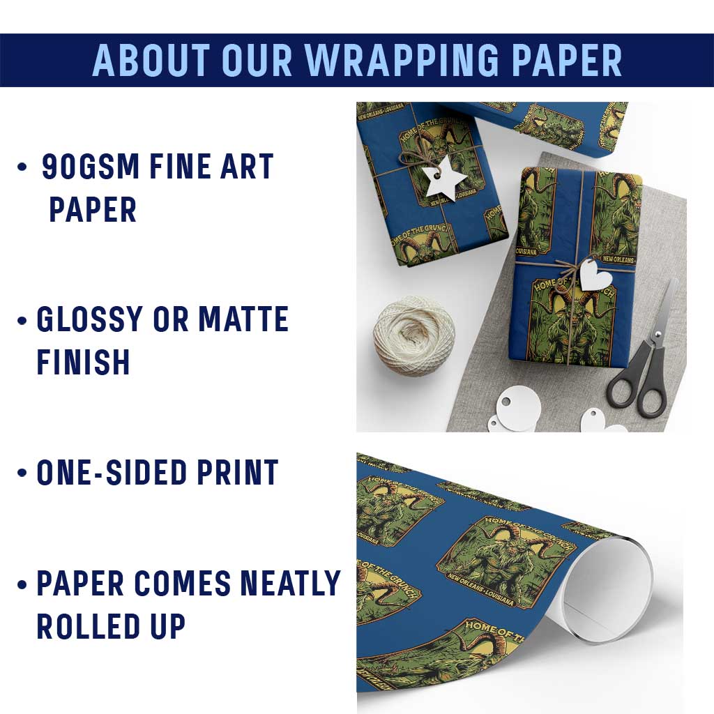 Grunch Road Monster Wrapping Paper Roll Home Of The Grunch Nola Louisiana TS11 Print Your Wear