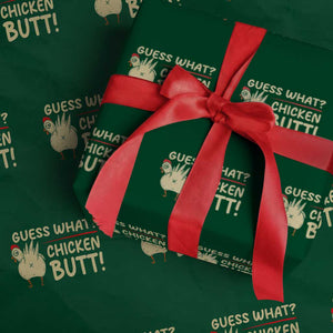 Guess What Chicken Butt Wrapping Paper Roll Funny Chicken Farmer Farming TS10 Green Print Your Wear