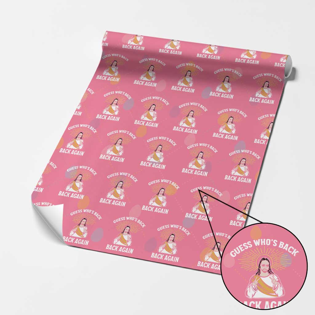 Guess Whos Back Wrapping Paper Roll Funny Easter Jesus TS10 Pink Print Your Wear