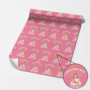 Guess Whos Back Wrapping Paper Roll Funny Easter Jesus TS10 Pink Print Your Wear