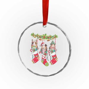 Guinea Pig In Xmas Socks Cute Santa Hat Crystal Glass Ornament TS09 Print Your Wear