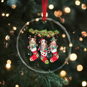Guinea Pig In Xmas Socks Cute Santa Hat Crystal Glass Ornament TS09 Print Your Wear