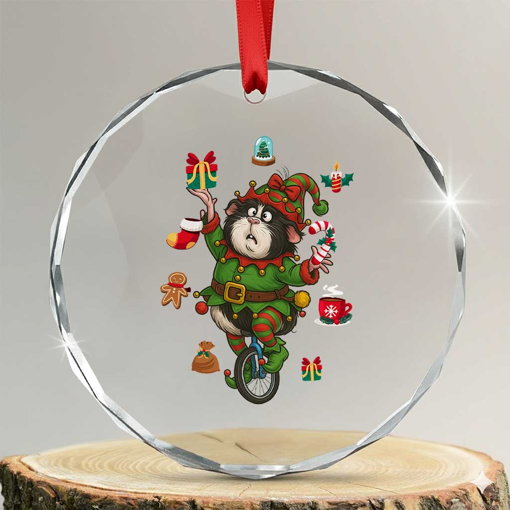 Guinea Pig Master Juggler Crystal Glass Ornament Funny Christmas Cavy Lover Gift TS12 Transparent Glass 3'' Circle Print Your Wear