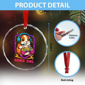 Guinea Pig Video Game Rodent Lover Crystal Glass Ornament Funny Gamers Girl Gift TS12 Print Your Wear