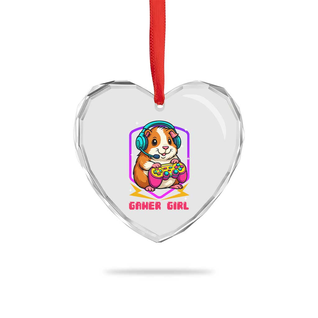Guinea Pig Video Game Rodent Lover Heart Crystal Glass Ornament Funny Gamers Girl Gift TS12 Print Your Wear