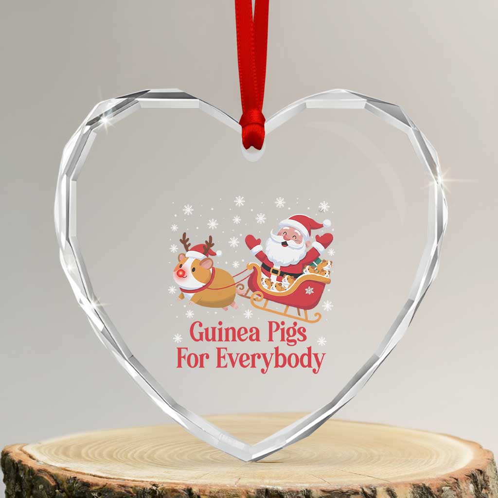 Guinea Pigs For Everybody Heart Crystal Glass Ornament Funny Xmas Gift TS12 Transparent Glass 3'' Heart Print Your Wear