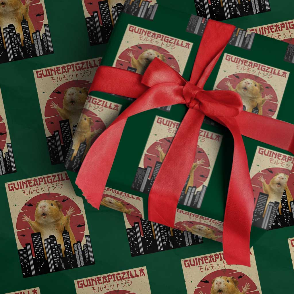 Guineapigzilla Giant Wrapping Paper Roll Funny Guinea Pig Monster Tokyo Japan Gift TS12 Green Print Your Wear