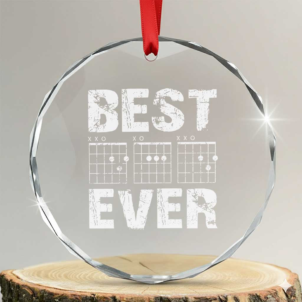 Guitar Father Crystal Glass Ornament Funny Best Dad Ever D A D Chord Gifts Guitarist Papa TS11 Transparent Glass 3'' Circle Print Your Wear