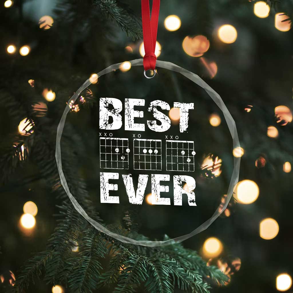Guitar Father Crystal Glass Ornament Funny Best Dad Ever D A D Chord Gifts Guitarist Papa TS11 Print Your Wear