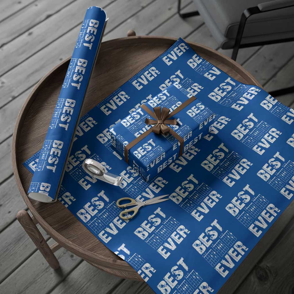 Guitar Father Wrapping Paper Roll Funny Best Dad Ever D A D Chord Gifts Guitarist Papa TS11 Blue Print Your Wear
