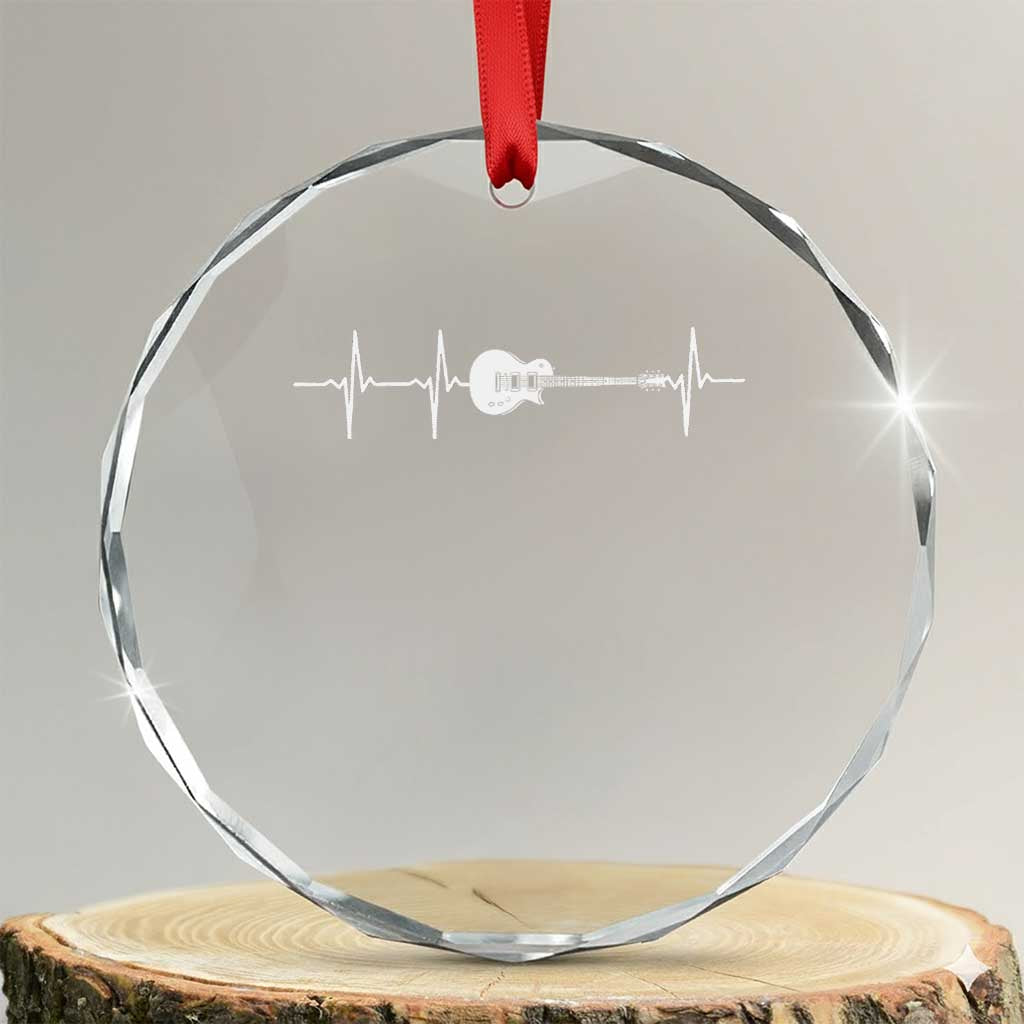 Guitar Heartbeat Crystal Glass Ornament Funny Guitarist Guitars Music Lovers TS10 Transparent Glass 3'' Circle Print Your Wear