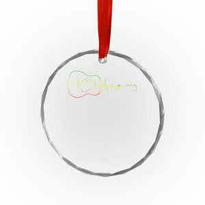 Guitar Rastafari Heartbeat Crystal Glass Ornament Jamaica ECG Pulse Rasta Reggae Music Vibes TS10 Print Your Wear
