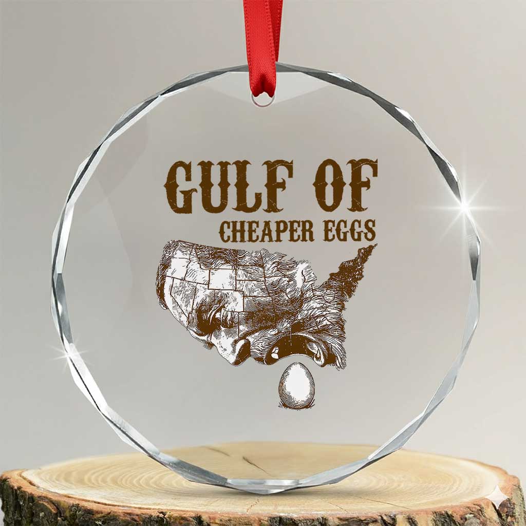 Gulf of Cheaper Eggs Crystal Glass Ornament Gulf of Mexico TS02 Transparent Glass 3'' Circle Print Your Wear