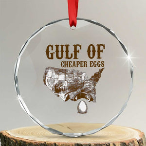 Gulf of Cheaper Eggs Crystal Glass Ornament Gulf of Mexico TS02 Transparent Glass 3'' Circle Print Your Wear