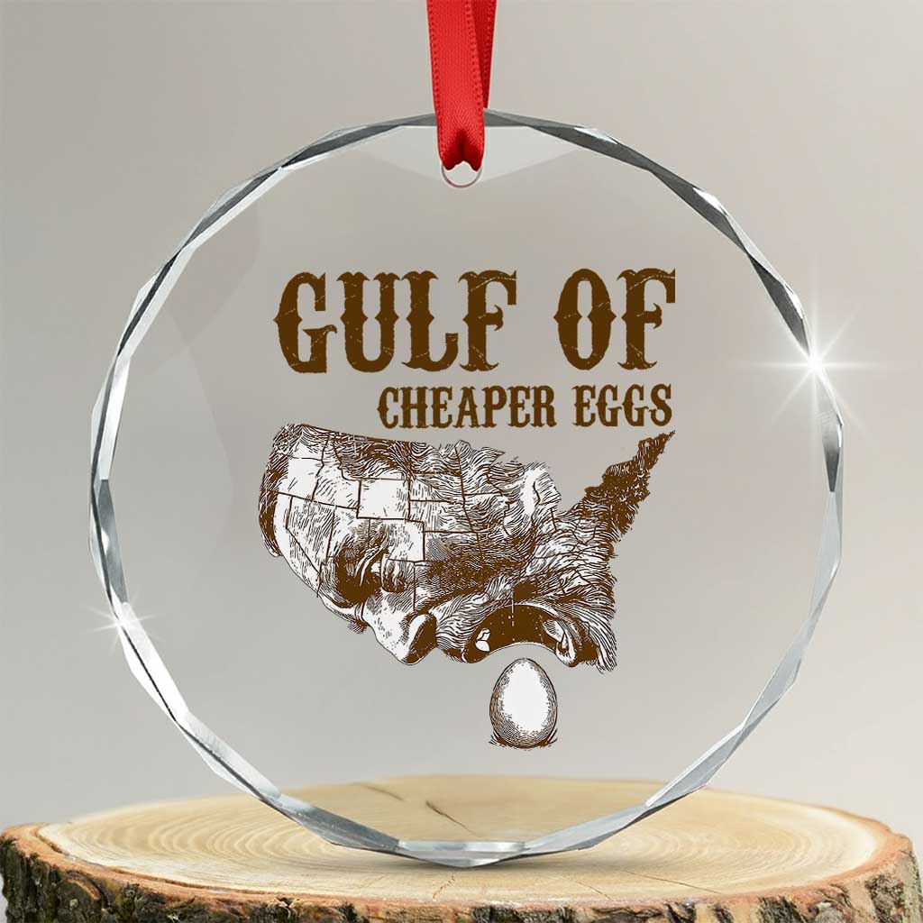 Gulf of Cheaper Eggs Crystal Glass Ornament Gulf of Mexico TS02 Transparent Glass 3'' Circle Print Your Wear