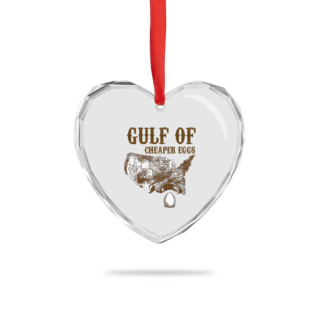 Gulf of Cheaper Eggs Heart Crystal Glass Ornament Gulf of Mexico TS02 Print Your Wear
