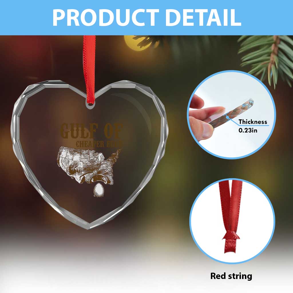 Gulf of Cheaper Eggs Heart Crystal Glass Ornament Gulf of Mexico TS02 Print Your Wear