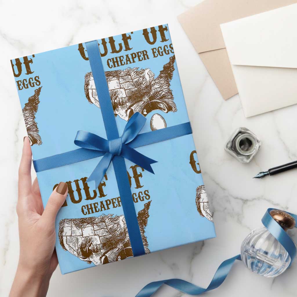 Gulf of Cheaper Eggs Wrapping Paper Roll Gulf of Mexico TS02 Light Blue Print Your Wear